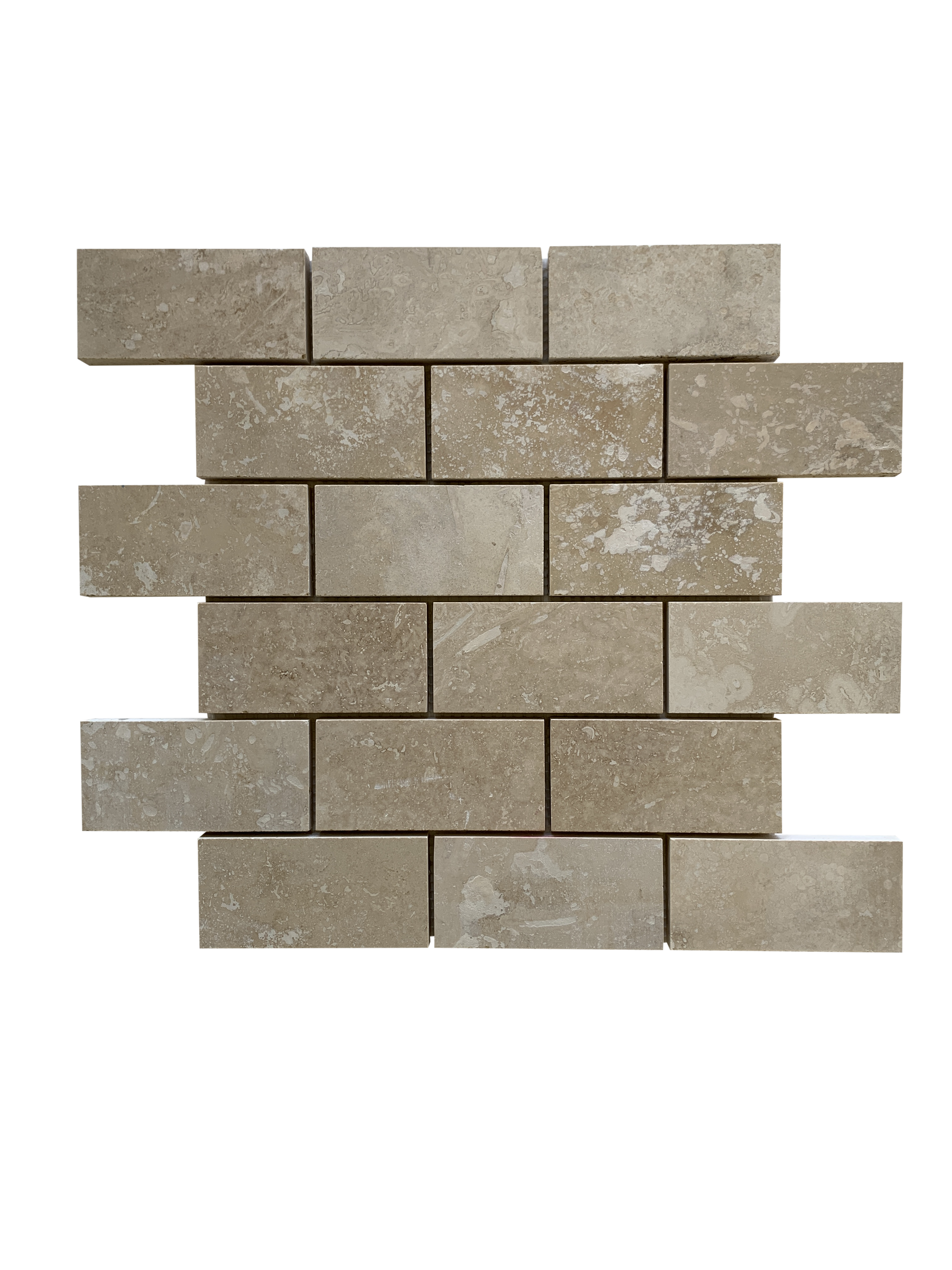 LIGHT TRAVERTINE MOSAIC BRICK 2